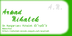 arpad mihalek business card